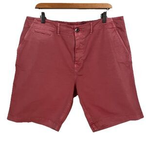 OPB Original Paperbacks Flat Front Red‎ Chino Shorts Men Size 38 Waist 9” Inseam